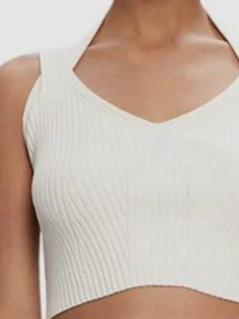 Jonathan Simkhai Cream Ribbed Crossback Top SIZE XL NEVER BEEN WORN BEFORE